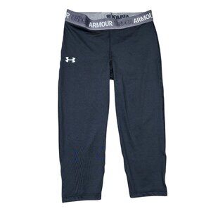 Under Armour Youth Black Capri Leggings YXL Polyester/Elastane‎ Sportswear